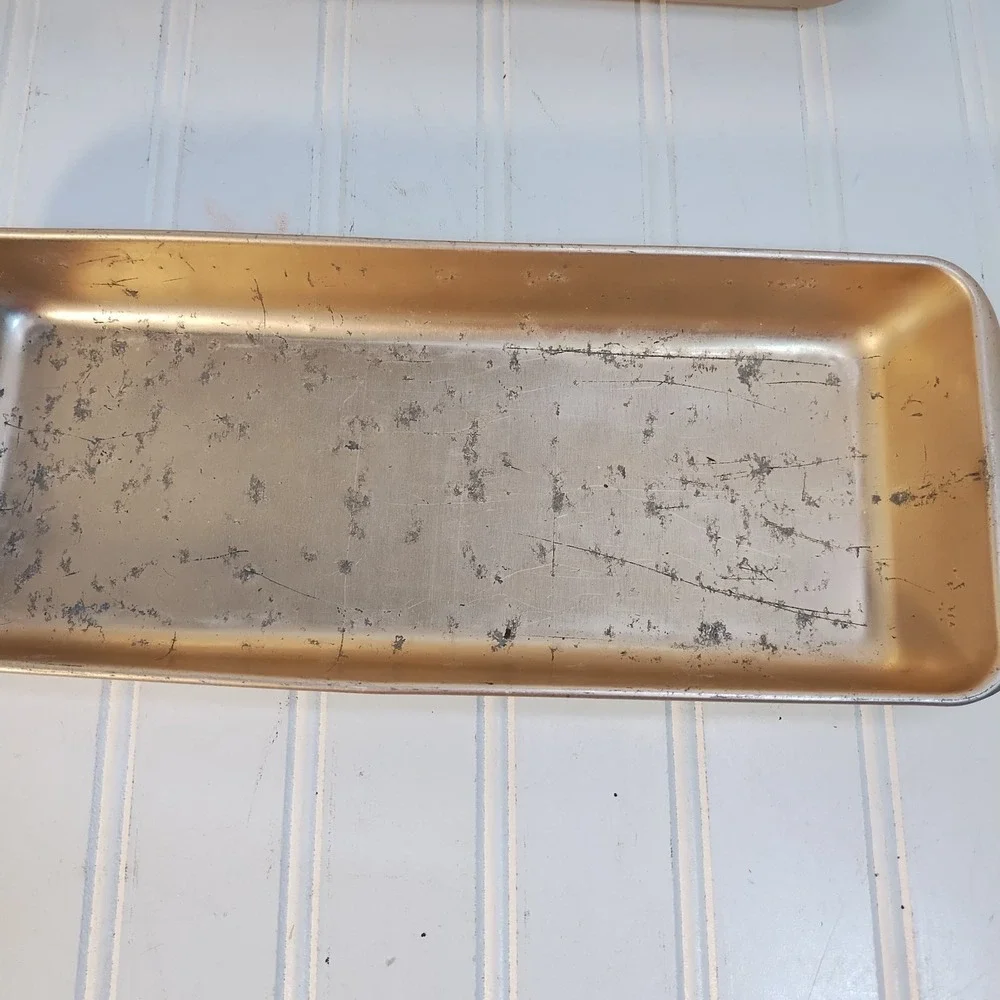 2 Vintage General Electric Redi-Cube Ice Tray  Metal Lever Gold Tone Retro READ